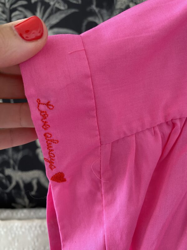 chemise oversize coton broderie manche violet
