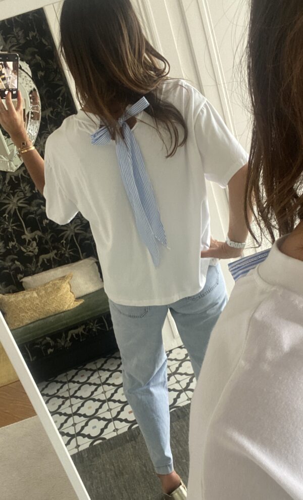 chemise oversize coton broderie manche violet